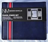 Neiman Marcus Striped Faux-Leather Travel Poker Set