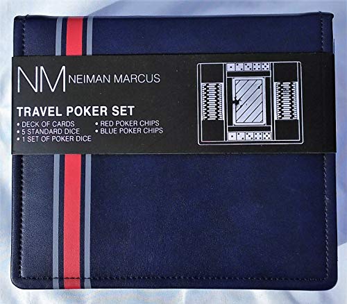 Neiman Marcus Striped Faux-Leather Travel Poker Set #TOP1