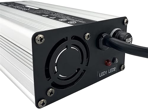 Miniatura 6 de LiFePO4 - Cargador de batería de 14.6 V 20 A, cargador de batería de fosfato de hierro de litio con abrazaderas para automóvil, caravana,