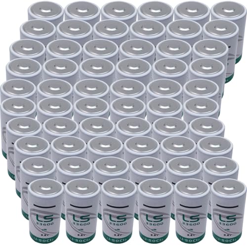 LINHUPAK (60-Pack) LS33600 D Size 3.6V 17000mAh Non-Rechargeable Battery Replacement for LS33600 Lithium Thionyl Chloride Battery