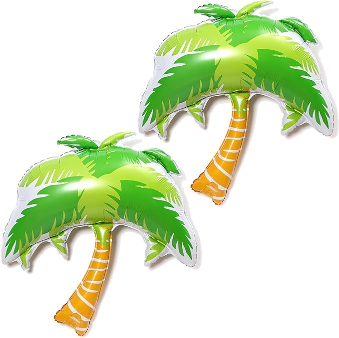 Party Port XL Palm Tree Foil Balloon forTropical, Safari, Dinosaur and Jungle Theme Party (43 Inches), Multicolor (Pack og 2)