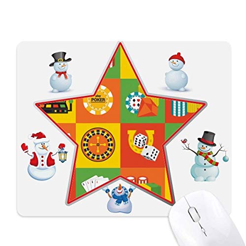 Tapis de souris Noël design Casino et étoiles pour bureau chaleureux