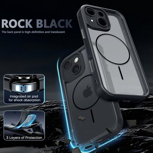 Image of Enflamo Back Cover Case for iPhone 15 Plus Polycarbonate Matte | Ultra Hybrid | Lens Protection & Raised Edges (Black)