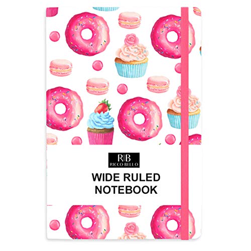 RICCO BELLO Wide Ruled Hardcover Diary Journal Notebook for Girls, Teens, Tweens