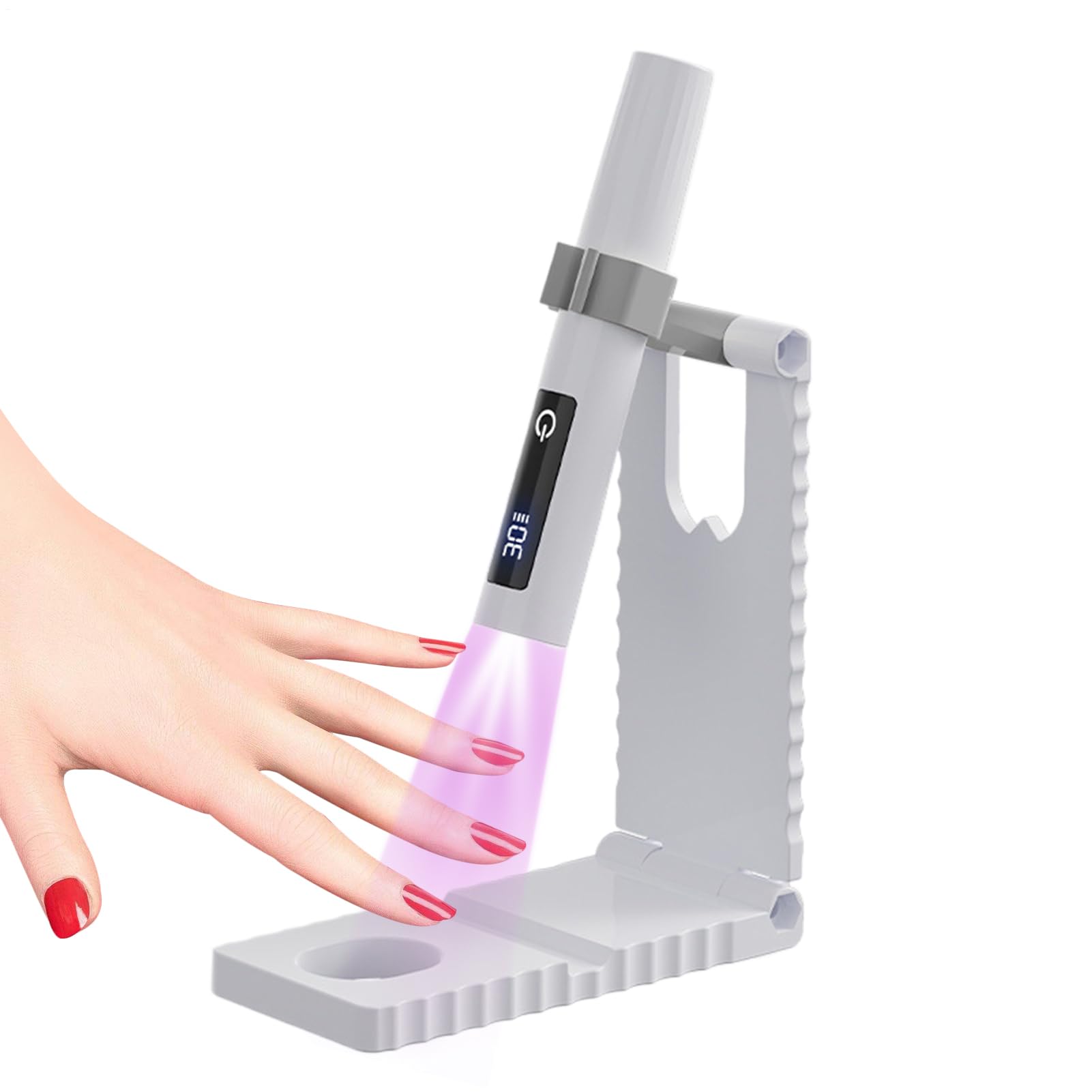 Lámpara UV Mini Para Uñas De Gel | Lámpara de Uñas Recargable USB - Portátil Pantalla LED 2 Modos Temporizador Estudio Manicura Casa Viajes