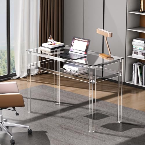 Solaround SCZZ00 Clear Acrylic Desk With Open Storage thumb #3