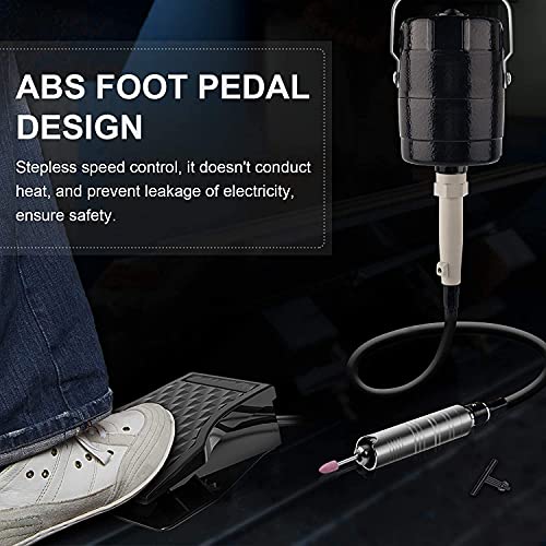 Image of 380W 26000 RPM AC Power Flex Shaft Grinder Rotary Multi-Function Hanging Grinding Machine with 3-Jaw Chuck and Speed Foot Pedal, Metalworking Jewelry Repair Tool