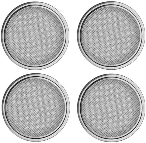 4 pack Mason jar Sprouting Lids wide mouth- stainless steel sprouting lids for wide mouth mason jars, growing Bean, Broccoli, seed