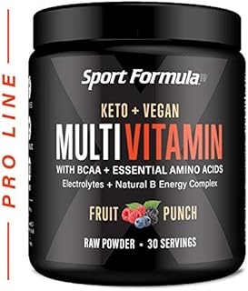 Multivitamin Powder - Drink Mix for Men Women BCAA Amino Acids Won’t Upset Your Stomach - Keto Vegan Multivitamin Fruit Punch - Electrolytes Super B Complex Digestive Enzyme