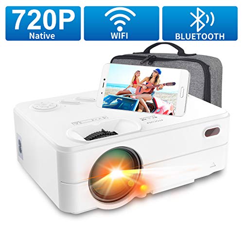 Proyector WiFi Bluetooth 5500 Lúmenes, Artlii Enjoy2 Mini Proyector Portátil Móvil 720P Nativo, 300" Proyector Cine en Casa para Smartphone/Android/iPhone