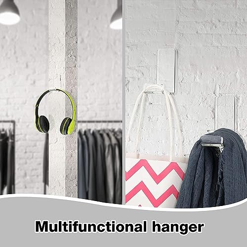 Image of Headphone Hanger Hook and Headset Holder - Wall Mount With Adhesive Tape - Acrylic Mount for Game Headphones - Set of 4 Pcs