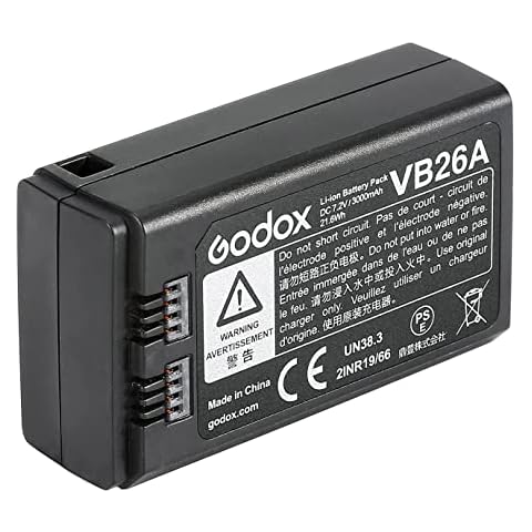 Batería recargable Godox VB26 VB26A 7.2V 2600mAh para flashes V1 y V860III Cover