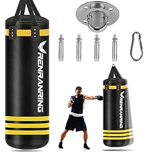 Punching-Bag-Heavy-Hanging-Boxing-Bags-for-Adults-Boxing-Equipment-Heavy-Punching-Bags-Set-with-Expansion-Screw-Ceiling-Hook-for-Home-Gym-Training-MMA-Kickboxing-Muay-Thai-Karate Punching Bag - Heavy Hanging Boxing Bags for Adults, Boxing Equipment, Heavy Punching Bags Set with Expansion Screw, Ceiling Hook for Home Gym Training MMA, Kickboxing, Muay Thai, Karate