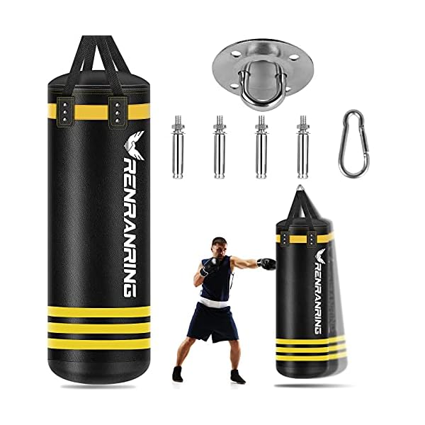 Punching Bag - Heavy Hanging Boxing Bags for Adults, Boxing Equipment, Heavy Punching Bags Set with Expansion Screw, Ceiling Hook for Home Gym Training MMA, Kickboxing, Muay Thai, Karate