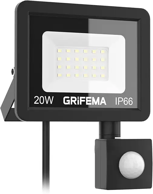 Projecteur LED Extérieur 20W avec Détecteur de Mouvement - Éclairage Sécurité IP66