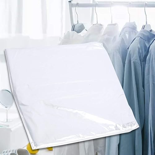 Miniatura 6 de Hapivida 50 bolsas desechables transparentes para ropa bolsas de limpieza en seco bolsas de traje bolsas colgantes para limpieza en seco