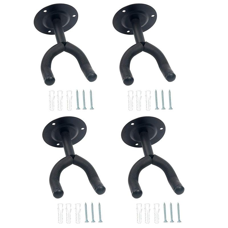 Paquete de 4 ganchos para colgar guitarra, soporte de pared para guitarra (4 unidades)