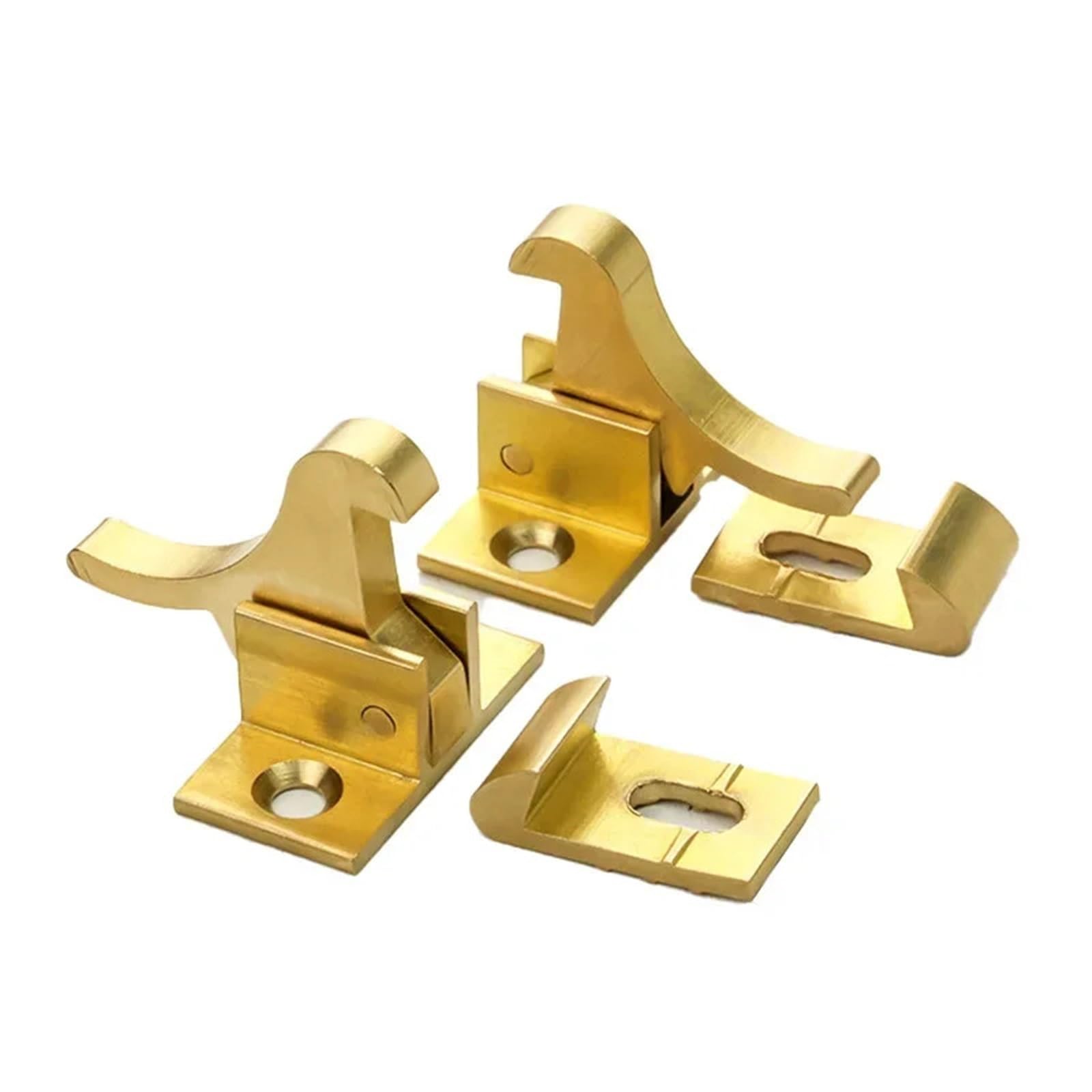 5 pezzi di serratura a bullone con fibbia for uccelli, antifurto, retro, for finestre e porte automatiche Per Porta(Golden)