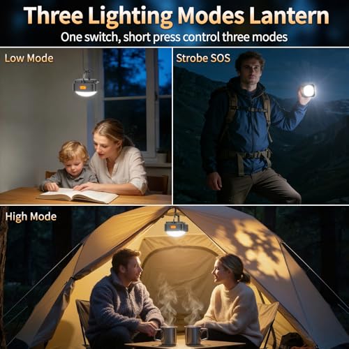 FLY2SKY Linterna Recargable 5000mAh LED para Camping Luz de Emergencia miniatura 5