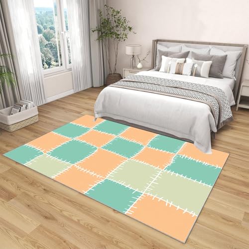 Tapis rose géométrique avec envers imprimé antidérapant