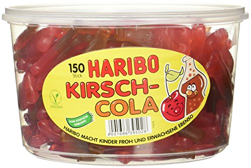 Haribo Kirsch-Cola 3 x 150 Stück in Runddosen, je 1350g
