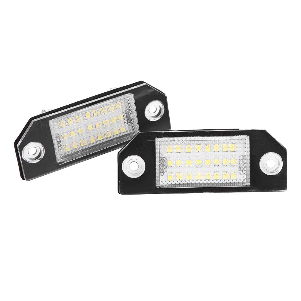 Éclairage LED Plaque Immatriculation 24 LED – Lot 2 Lampes Blanc 6000K Pour Ford Focus MK2 (2003-2008) & C-MAX (2003-2010), Plug & Play