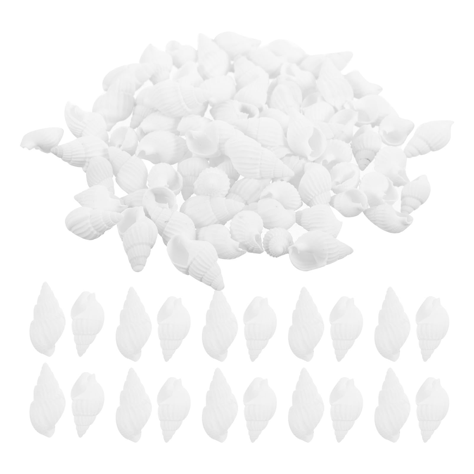 SEWACC 100pcs Mini Seashell Conches Natural Tiny Ocean Seashells for DIY Miniature Beach Decor White Decorative Conch Ocean Beach Shell Conch Craft Charms for Fish Tank Vase Filler