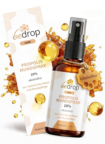 bedrop Propolis Extrakt Spray als Mundspray 30ml alkoholfrei & wasserlöslich - Auch für Kinder & Tiere geeignet - Reine Imker Qualität, ohne Alkohol, keine Zusatzstoffe