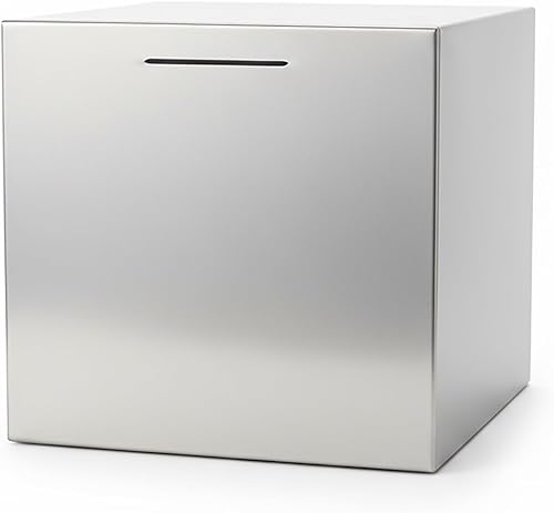 Miniatura 9 de La alcancía para adultos más grande hecha de acero inoxidable para adultos debe romperse para abrir, caja de ahorro para dinero en efectivo (plata,