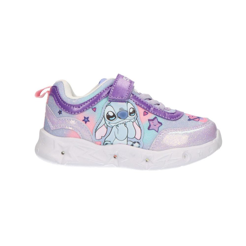 Children's Stitch Light EVA Light Sole with Lights for School and Leisure, Lilac, 32 EU