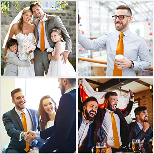 Image of Luckyvestir Mens Tie Solid Satin Neck Ties 3.15'' Formal Necktie for Wedding Business Christmas Father's Valentine's Day Gift