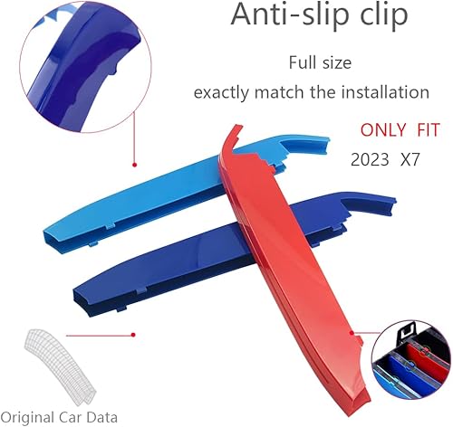 Miniatura 4 de Lanyun Compatible con bmw X7 G07 2023 - Accesorios para parrilla de color ABS, con 7 barras verticales