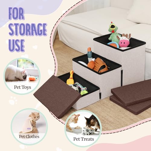 downluxe Escadas para Cães Pequenos, Degraus Dobráveis para Cães para Cama, Sofá E Cadeira, Degraus