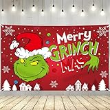 Merry Christmas Banner 5x3FT Holiday Party Decorations for Kids Home, Christmas Backdrop and Decor