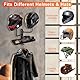 Wandmontierter Helmhalter mit 2pcs Ball Design, CASDUCT 180 ° Rotationshilm Ständer mit Haken, Aufbewahrungskorb für Motorradzubehör, Baseball-Helm, Perücke Schwarz