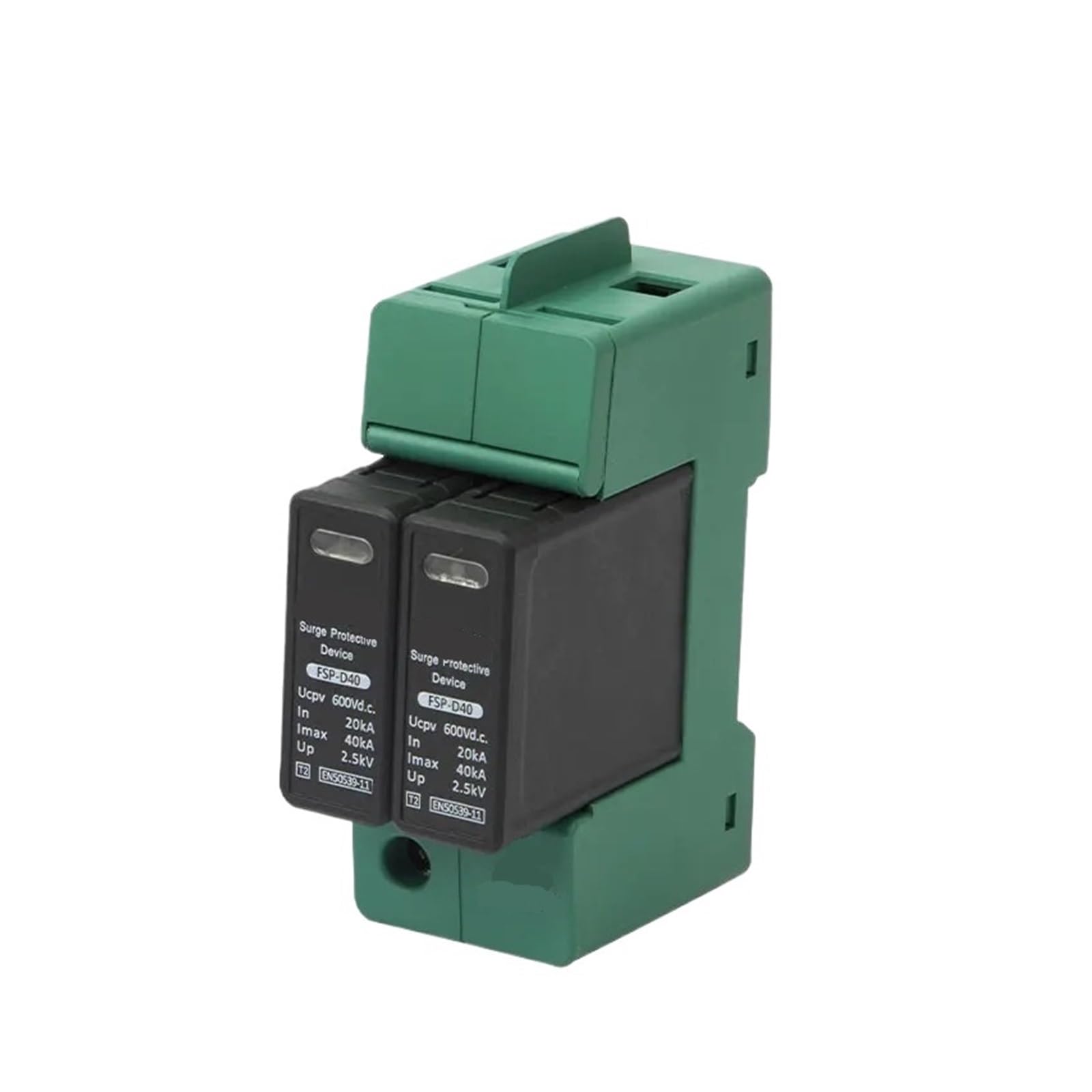 Protector contra sobretensiones y pararrayos Dispositivo de protección solar for exteriores con riel DIN DC SPD 2P 600 V 800 V 20 KA ~ 40 KA Protector contra sobretensiones de bajo voltaje(2P 600VDC)