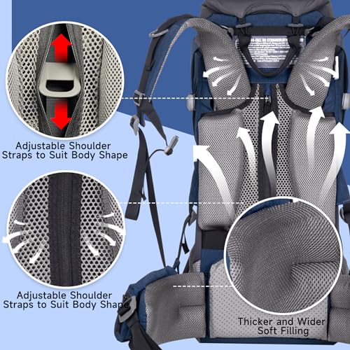 Baby-Backpack-Carrier-Premium-Toddler-Carrier-Hiking-Backpack-with-Sun-Shade-Safe-and-Comfort-Adjustable-Child-Seat-Toddler-Hiking-Baby-Carrier-with-Large-StorageAdjustable-StrapsBlue