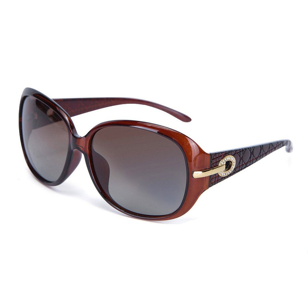 OYMI Women's Latest Style Oversized Polarised Sunglasses 100% UV Protection Set with Rhinestones