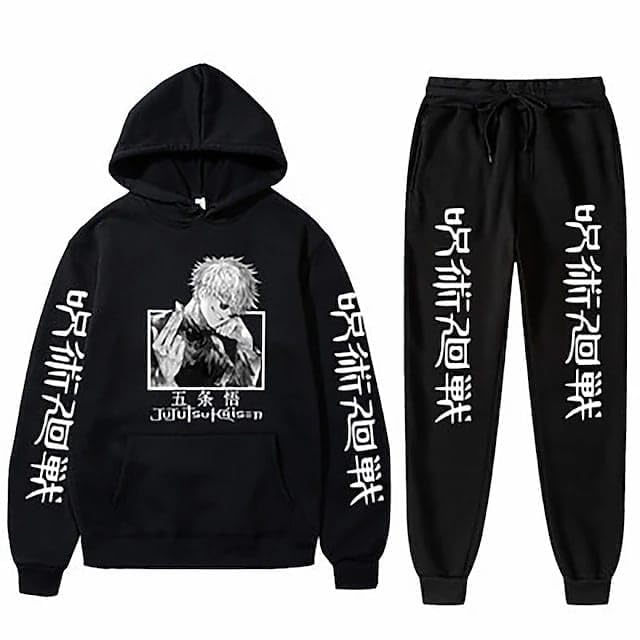 moonshine Anime Character Print Hoodie and Jogger Set, Black, Japanese Text Design tracksuit (IN, Age, 14 Years, 15 Years, Regular, ANIMECOMBO1)-picture-48