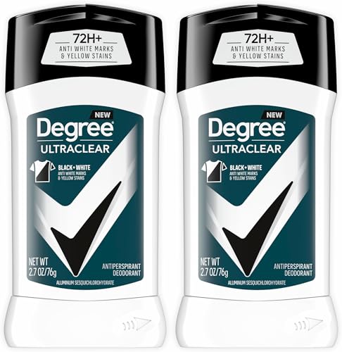 Image of Degree Men UltraClear Antiperspirant Deodorant Black+White 2 Count 72-Hour Sweat & Odor Protection Antiperspirant For Men With MotionSense Technology 2.7 oz (Pack of 6)