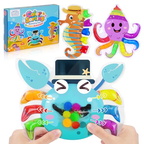Image of 3PCS Color Sorting Toys for Toddlers, Montessori Sensory Toys Preschool Learning Activities Fine Motor Skills Fidget Quiet Educational Gift for Kids Age 3+