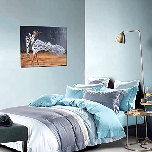 Angel Wing Abstract Canvas Print Wall Art Painting Keep Walking Through The Storm Inspirational Angel Motivational Words Wall Decor Wall Painting Ready To Hang(20X24 Inch). #TOP2