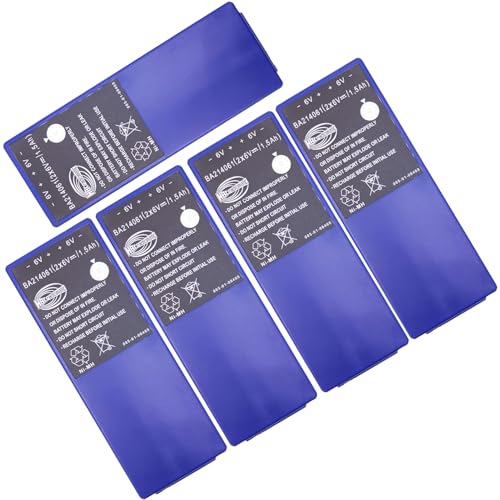 XCGonSa 5-Pack 6V 1500mAh Replacement Battery for HBC Radiomatic BA213020 BA214061 FUB10AA Battery
