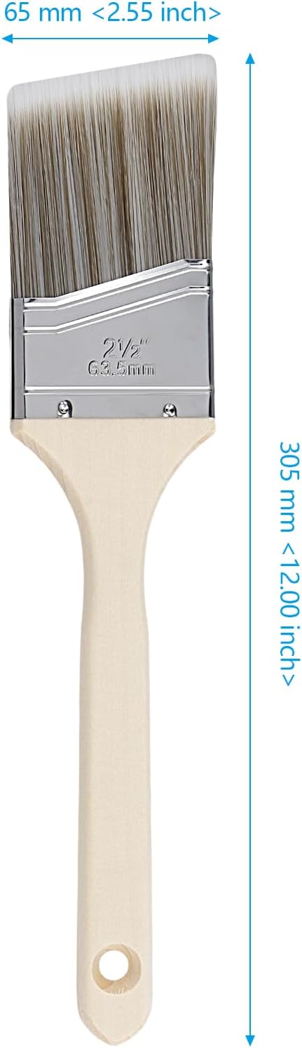 10 PCS 2.5 Inch Angle Paint Brushes for Acrylics, Stains, Interior & Exterior Use