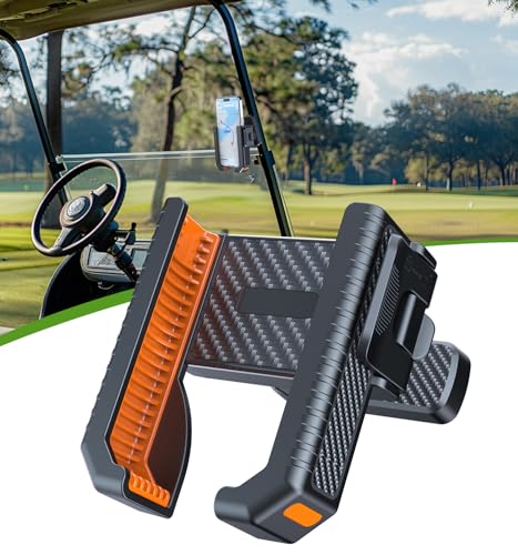 likjhbn Upgraded Magnetic Golf Cart Phone Holder Golf Cart Accessories Compatible with EZGO/Yamaha/Club, Golf Cart Phone Mount Accessories for iPhone/Galaxy/Google Pixel All Smartphones (Orange)