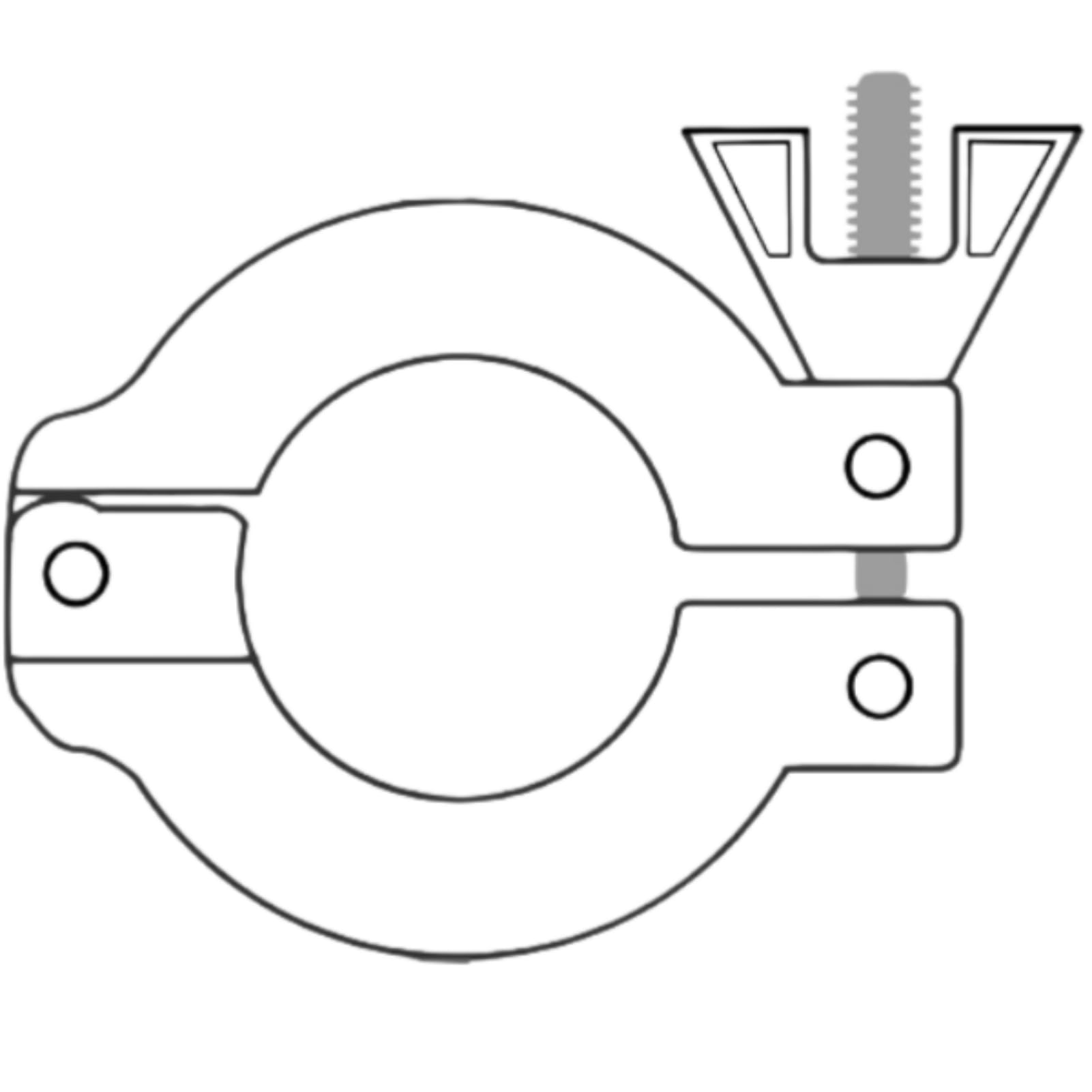 2 morsetti rapidi per vuoto ISO-KF con chiusura a dado ad aletta, morsetto per tubo flessibile in alluminio per connessione a flangia NW-40 (alluminio KF50)