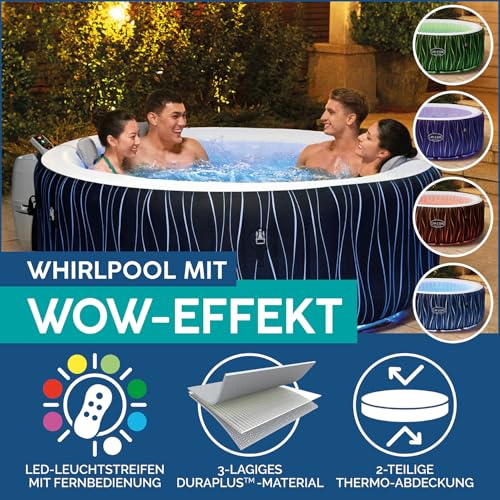 Bestway® Lay-Z-SPA® LED-Whirlpool Hollywood AirJet™ für 6 Personen Ø 196 x 66 cm, LED-Design