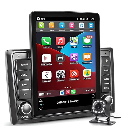 Double Din Car Stereo Compatible with Carplay and Android Auto, 9.7in HD Car Multimedia Receiver with Bluetooth GPS Navigation FM Radios Backup Camera IP68