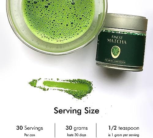 Matcha zielona herbata w proszku z Japonii (Finest Ceremonial 30 g)