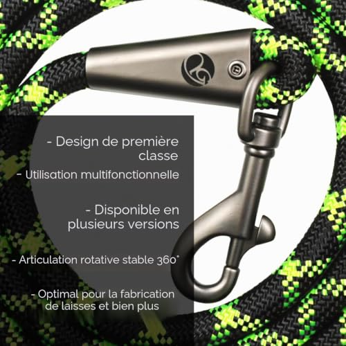 Ganzoo mousquetons à Boulon avec Pivot 360° pour Laisse Chien et paracorde 550, Acier allié Inoxydable, Argent, Longueur 100 mm, Anneau 26 x 22 mm, Ouverture 18 x 14 mm, Lot de 2 – vue 6